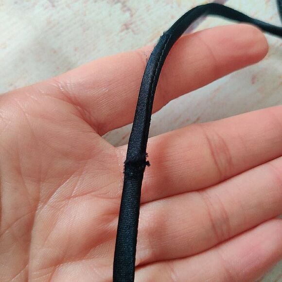 Victoria's Secret Very Sexy black sheer tie front halter chemise M - Picture 11 of 11